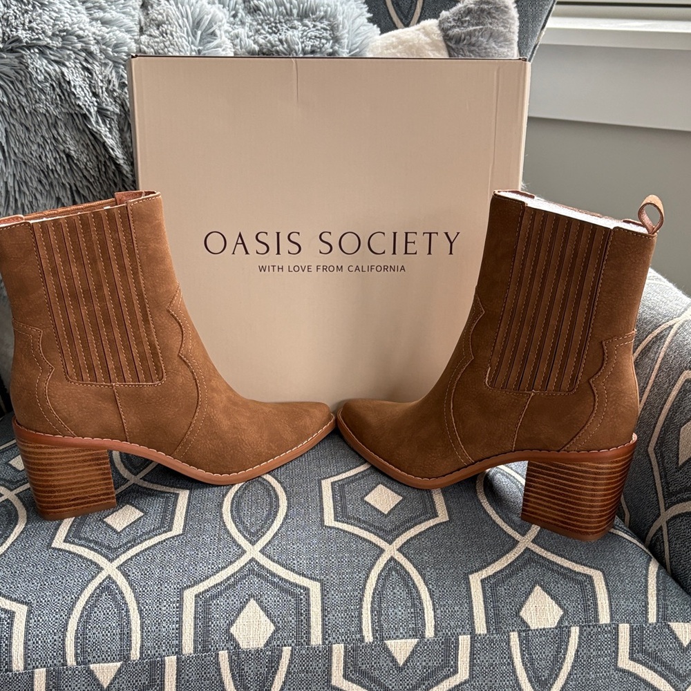 FREE SHIPPING Oasis Society Brown Ankle Boots for Women - The Addison Boot